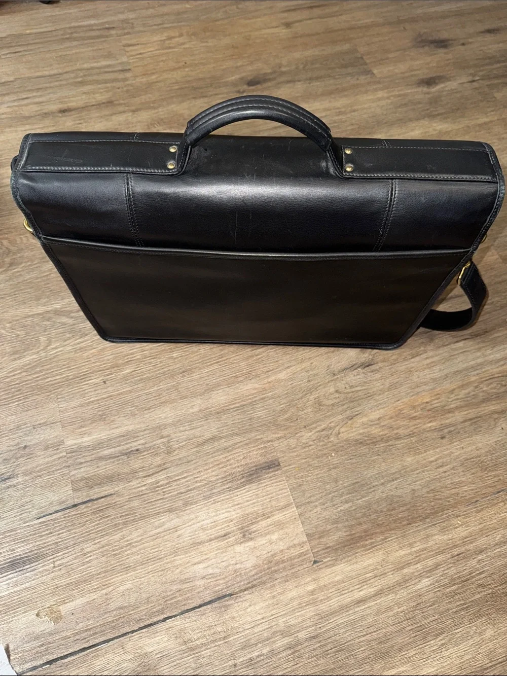 Vintage Coach 0548 Black Leather Business Briefcase Laptop Messenger bag Y2K